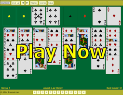 This version of solitaire klondike game is more challenging and draws 3 cards from the deck on every turn. Freecell