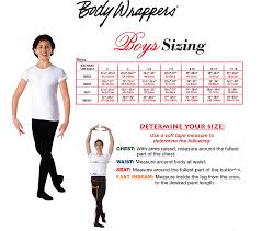 Body Wrappers Boys Size Chart
