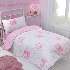 pink girls bedding set reversible