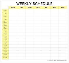 Daily Weekly Schedule Template Daily Weekly Schedule