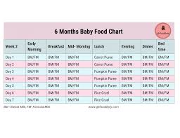 6 months baby food chart with indian