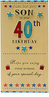 You can print birthday cards at home well in advance or last minutes before going to the birthday parties. Amazon Com Son 40th Birthday Card Son Birthday Card Adult 40th Birthday Card Male Office Products