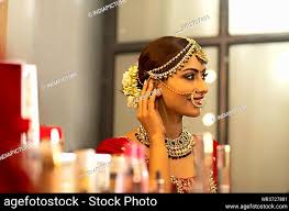indian bride during the makeup session
