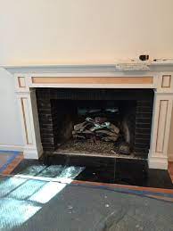 inside painting of gas fireplace