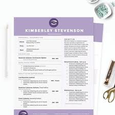 Purple Beautician Resume Cover Letter References Template Package