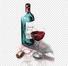 Red Wine Glass Bottle And Wine Glass