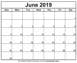 Blank Calendar Template For June 2019 Google Docs A Good Fit For