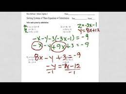 Solving Systems Of Three Equations W
