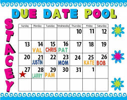 Make A Due Date Pool Poster Baby Shower Poster Due Date