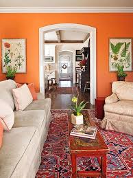 orange painted walls interior design