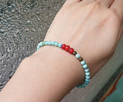 red beads natural turquoise