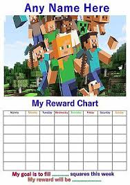 Personalised Childrens A4 Reward Behaviour Mine Chart Craft And Stickers 2 Ebay