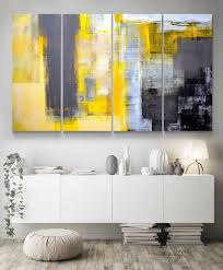 Abstract Wall Art Canvas Print Yellow