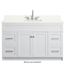 Add style and functionality to your bathroom with a bathroom vanity. Ariel Hamlet 55 In Bath Vanity In White With Quartz Vanity Top In White With White Basin F055s Wq Vo Wht The Home Depot