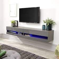abril wall mounted tv wall unit in grey