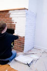 painting our red brick fireplace white