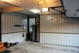 metal siding inside a garage in