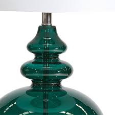 Large Emerald Glass Base Table Lamp