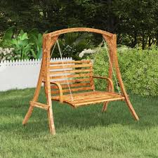 Swing Bench Solid Bent Wood With Teak