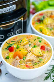 Since crockpot chicken and noodle soup is traditionally a brothy soup, with a relatively clear broth, i always use chicken broth instead of stock, but you can use whatever you prefer or have on hand. Slow Cooker Chicken Stew Sweet And Savory Meals