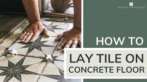 how to lay tile on concrete floor