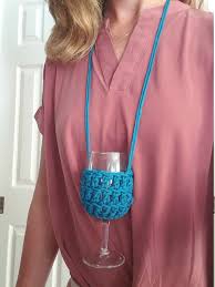 Wine Glass Crocheted Lanyard Wine Glass