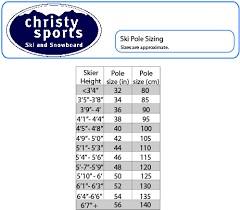 Ski Pole Sizing Size Chart Christy Sports