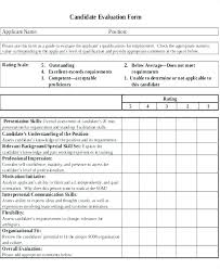 Candidate Assessment Form Templates Arttion Co