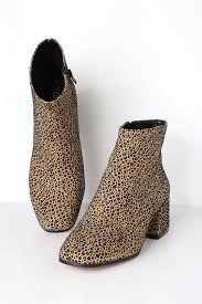 Tashia Cheetah Velvet Ankle Booties