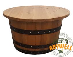 Whiskey Barrel Coffee Table Oak Wood