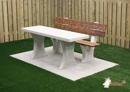 Concrete Park Bench With Table And