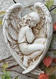 Sleeping Angel In Wings Garden Wall Plaque