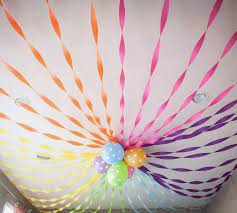 decorate with crepe paper streamers