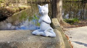 Yoga Cat Garden Decor Buddha Cat