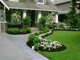 Curved Garden Bed With Green And White