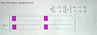 Solve The Matrix Equation For X X S