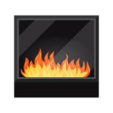 Gas Cozy Fireburning Fireplace Isolated