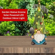 Garden Gnome Statue With Solar Led