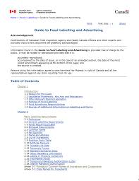 Guide To Food Labelling And Advertising Food