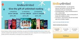 a kindle unlimited gift subscription