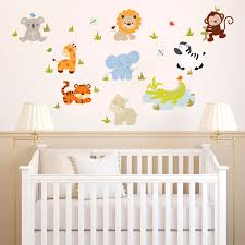 Baby Zoo Animals Printed Wall Decals