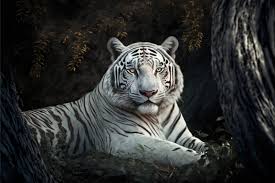 sighting of a white tiger in the wilderness