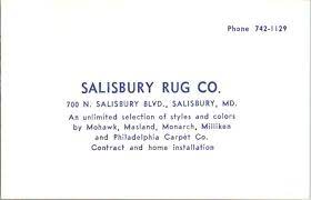 1960 s salisbury rug co salisbury md