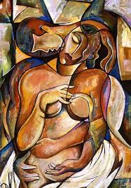 Image result for black man holding a woman in his arms painting