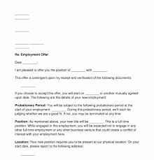letter of offer of employment