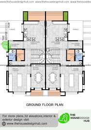 ft duplex twin bungalow floor plan