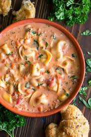 tuscan tortellini soup with spinach and