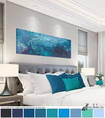 Blue Gray And Teal Wall Art Canvas