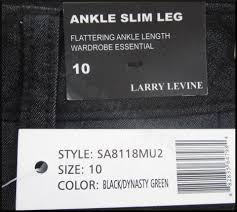 Larry Levine Multi Color Baggy Colorblock Straight Leg Cropped Ankle Style Sa8118mu2 Pants Size 10 M 31