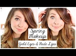spring makeup tutorial gold eyes